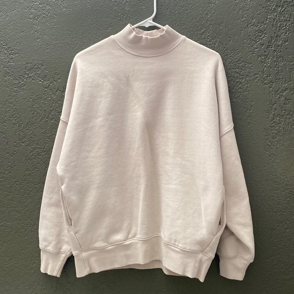 TNA cozy fleece mock neck sweatshirt